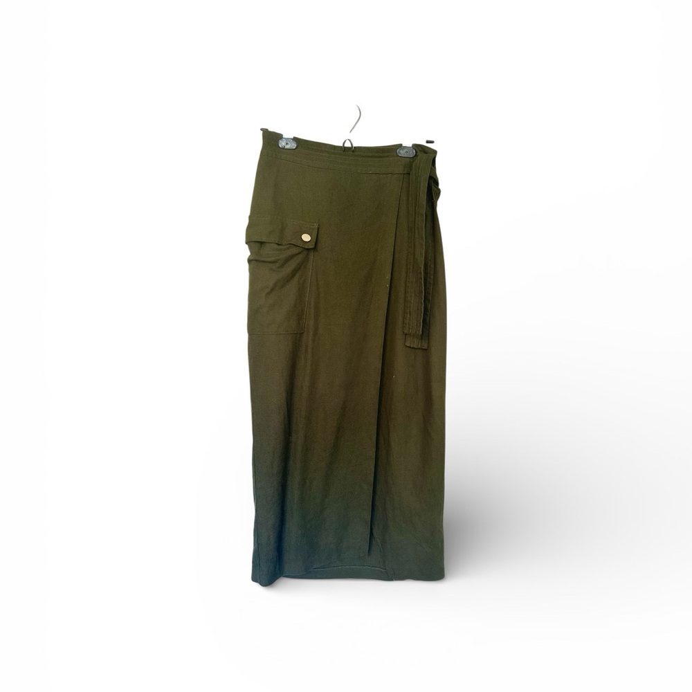Zara Khaki Midi Skirt